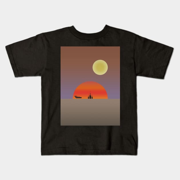 Tatooine Sunset Kids T-Shirt by Altdisney